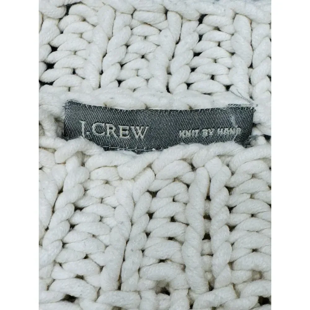 J. CREW ‘KNIT BY HAND’ IVORY CHUNKY KNIT SWEATER SZ MEDIUM - Picture 2 of 9